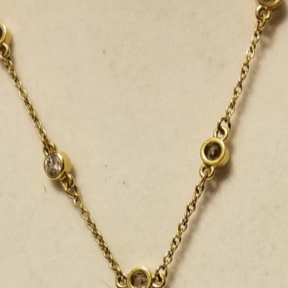 Crystal Ball Y Necklace & Earrings - Gold tone - Picture 4 of 4